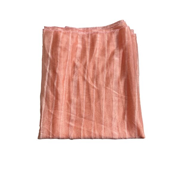 Womens Infinity Scarf Sheer Coral  Subtle Striped Lightweight Cottagecore Spring - Picture 3 of 6